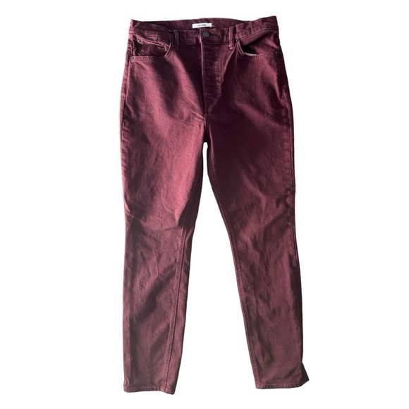 GRLFRND Karolina High Rise button fly Skinny Jeans Damson Burgundy size 30 - Picture 3 of 8